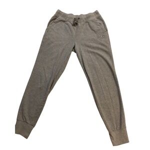 Fila Men Jogger Sweatpants Gray Logo Waistband Drawstring Cuffed Ankle M